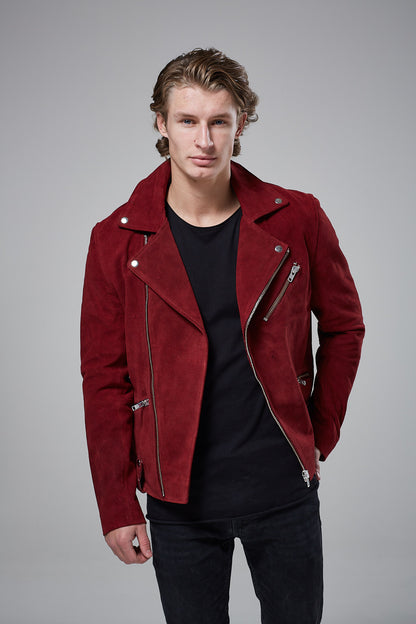 BLACKDUST Premium Real Suede Biker Jacket