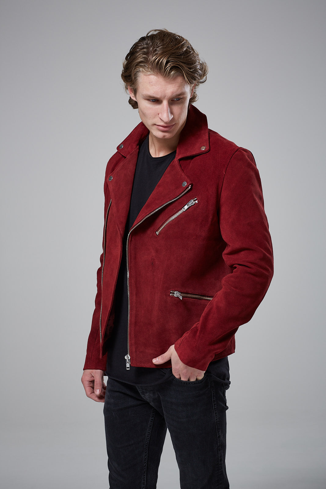 BLACKDUST Premium Real Suede Biker Jacket