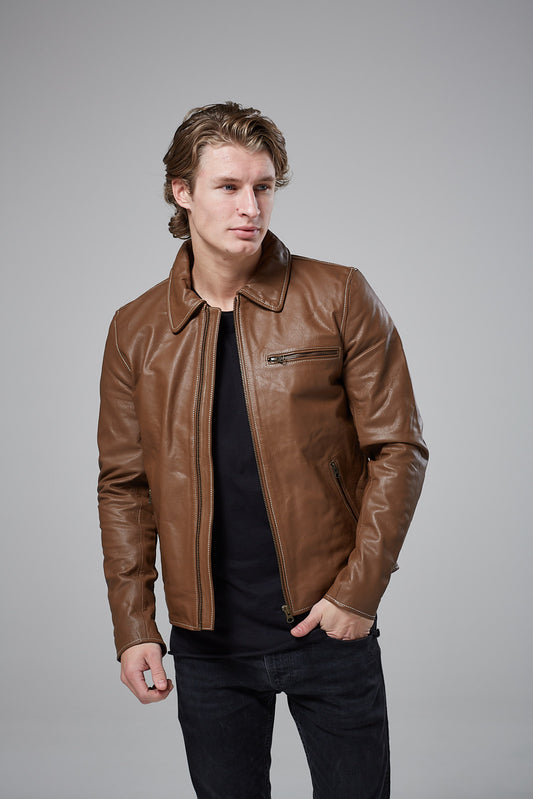 Real Leather Harrington Jacket