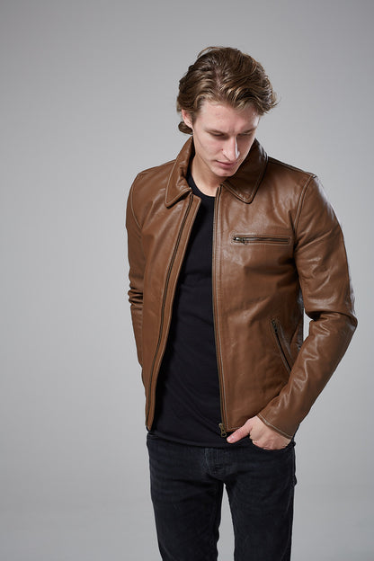 Real Leather Harrington Jacket