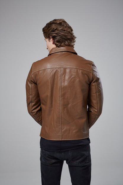Real Leather Harrington Jacket