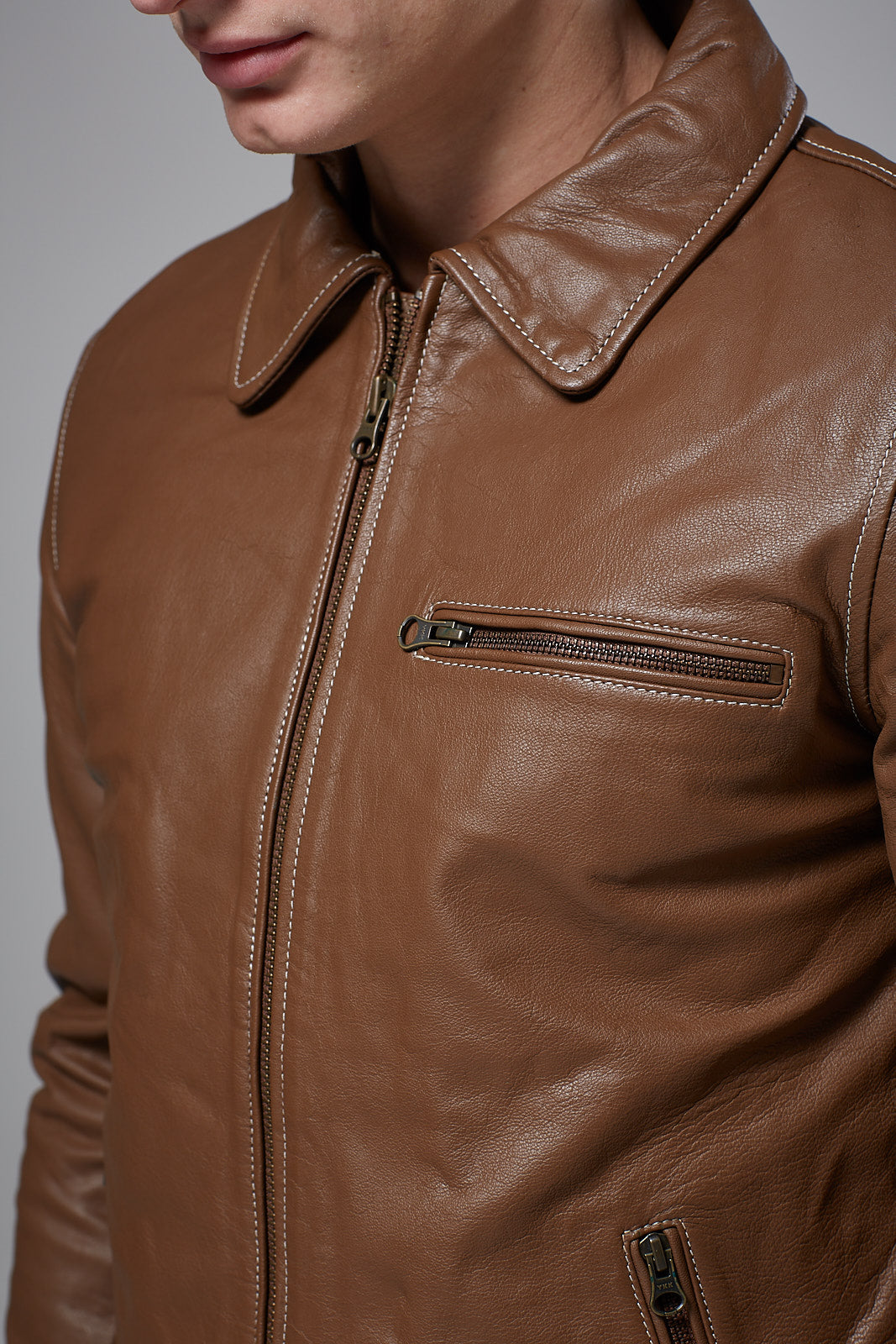 Real Leather Harrington Jacket