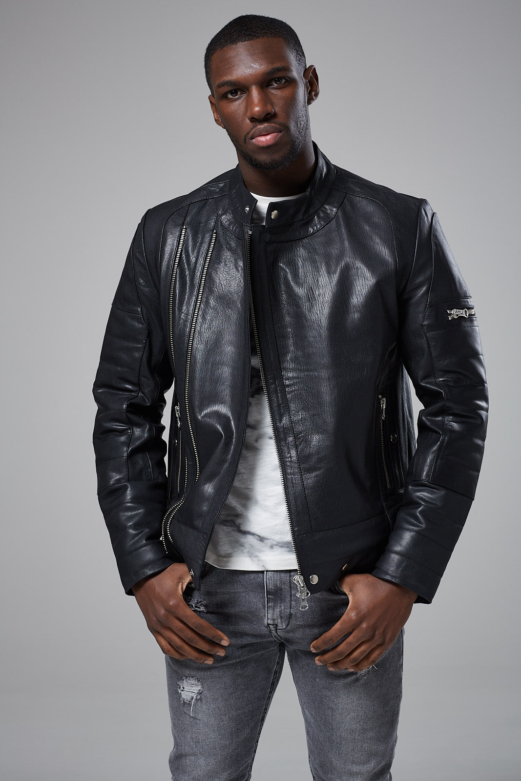 Real Leather Biker Jacket