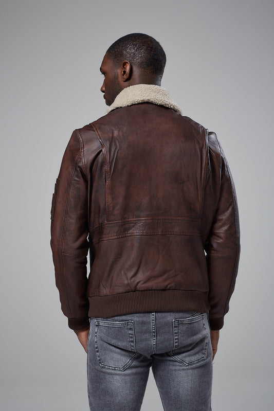 Real Leather Aviator Jacket