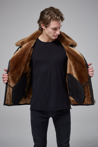 Real Shearling Sheepskin Biker Jacket