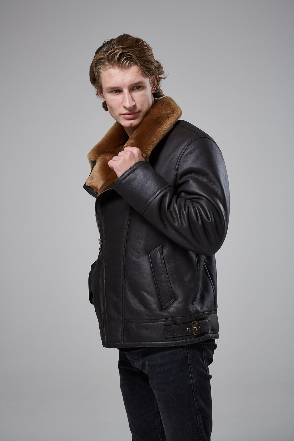 Shearling Sheepskin Biker Jacket