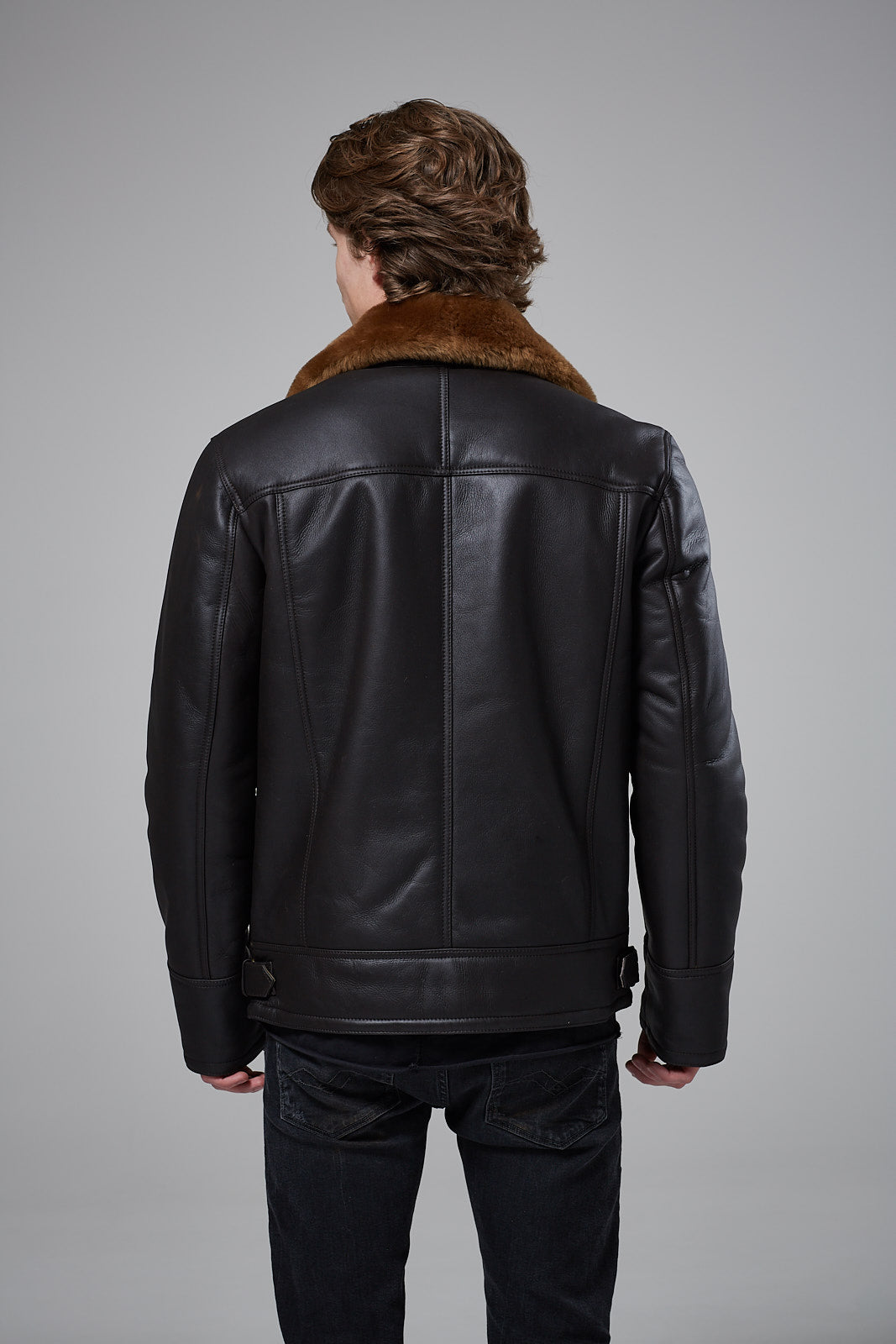 Real Shearling Sheepskin Biker Jacket