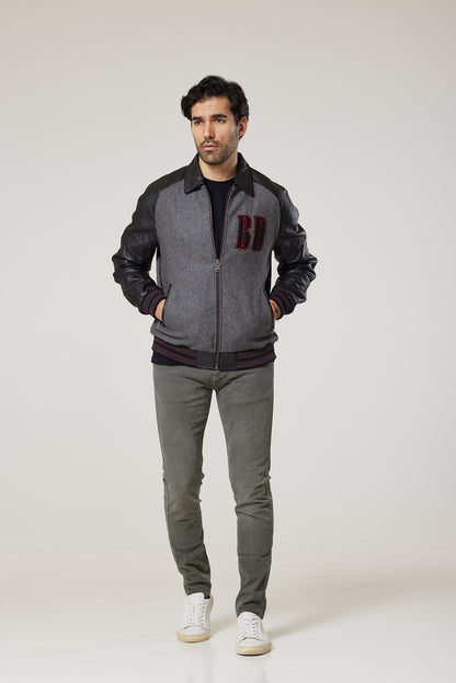 Real Leather & Wool Varsity Jacket (BD)
