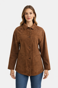 Suede Shacket Whipstitch
