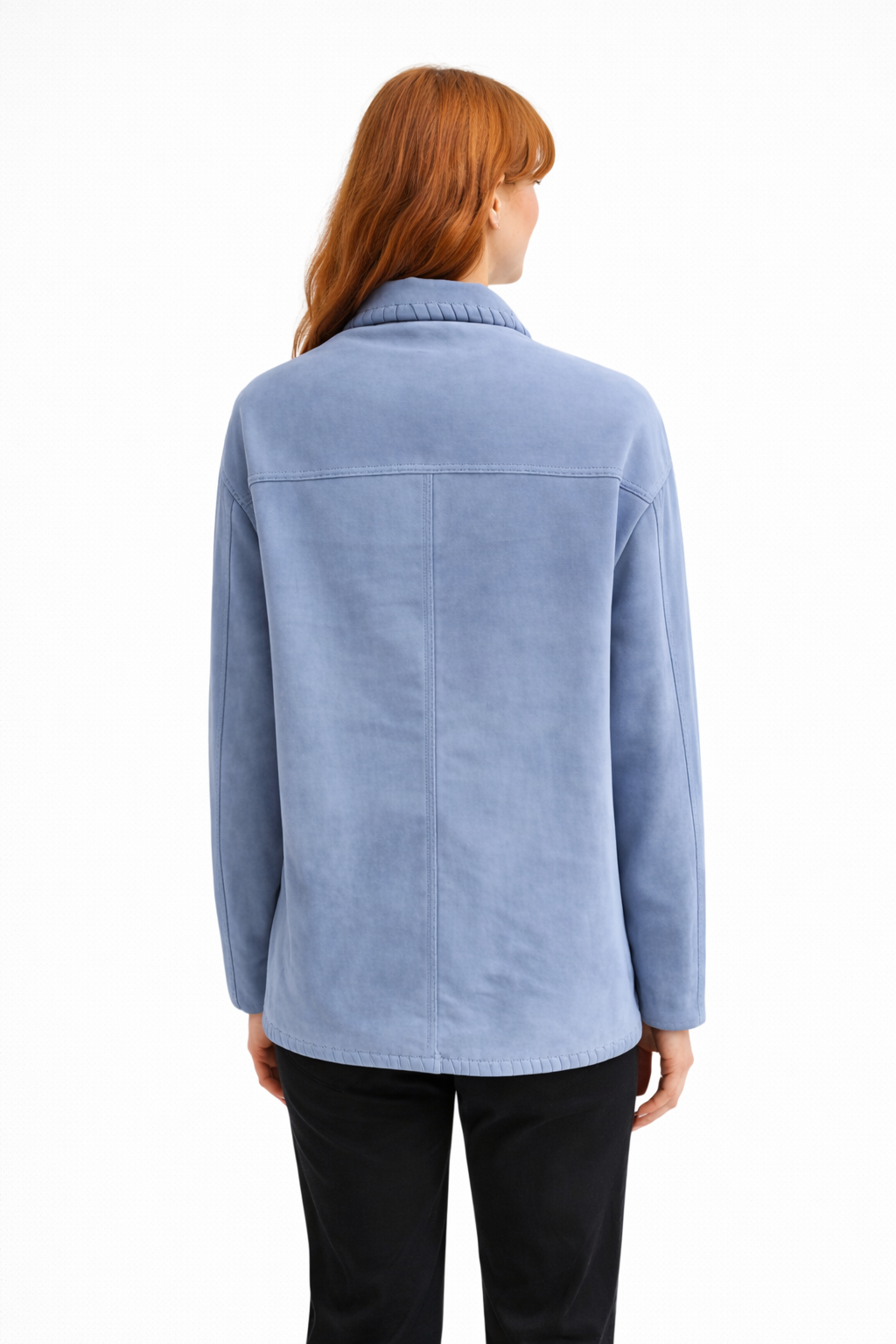 Suede Shacket Whipstitch