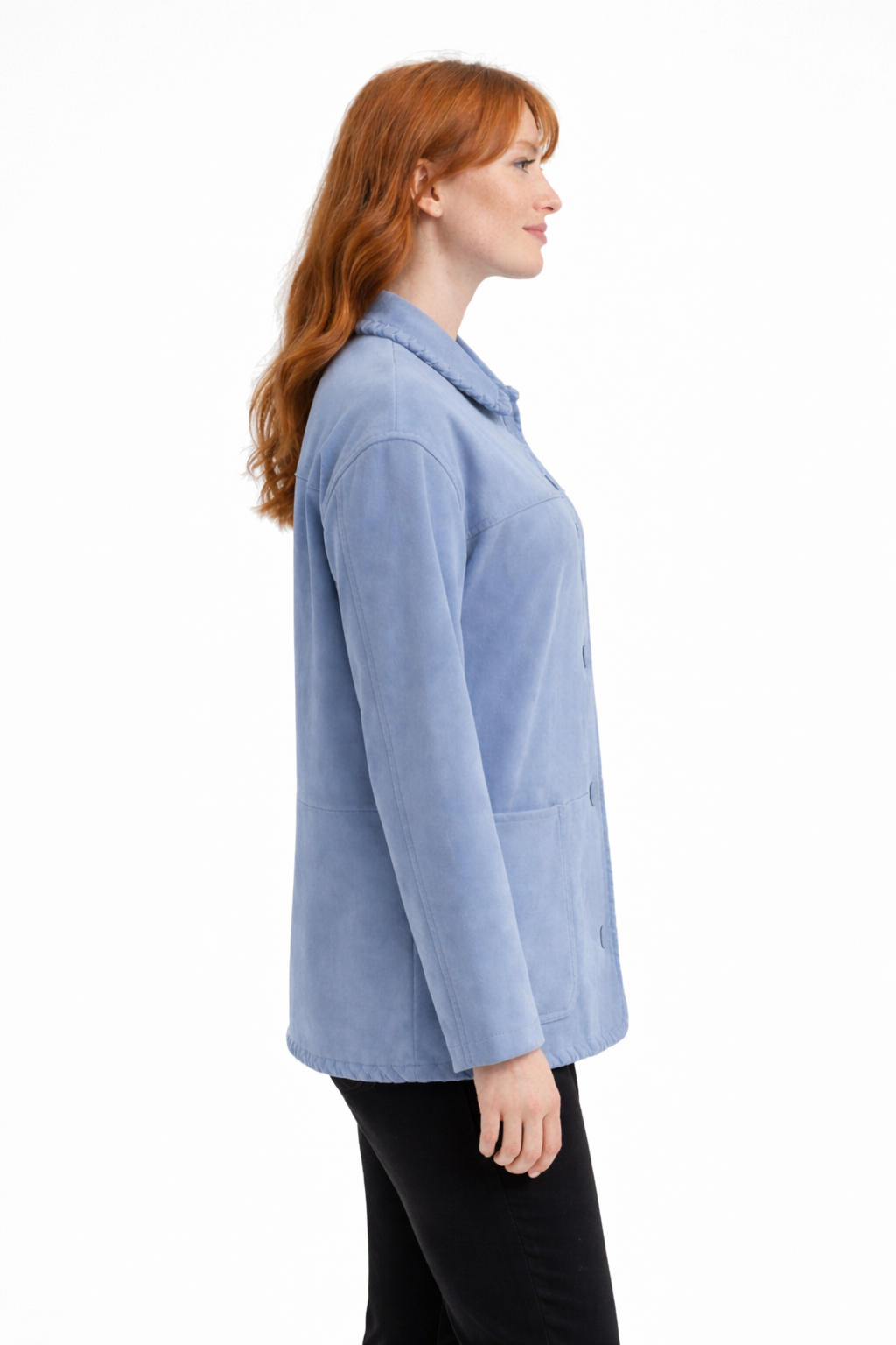 Suede Shacket Whipstitch